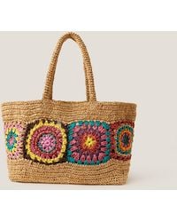 Monsoon - Pippa Crochet Raffia Beach Bag - Lyst