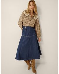 Monsoon - Macy Tie Side Denim Midi Dress - Lyst