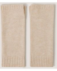 Monsoon - Yvie Knitted Wrist Warmers Natural - Lyst