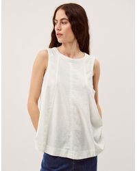 Monsoon - Sammy Swing Linen Blend Tank Top White - Lyst
