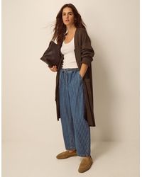 Monsoon - Zuri Zip Longline Cardigan Brown - Lyst