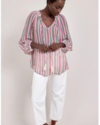 Monsoon - East Shania Sheer Stripe Blouse Multi - Lyst