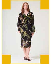 Monsoon - One Hundred Stars Orchid Crepe Midi Dress Black - Lyst