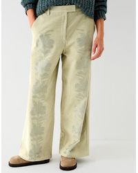 Monsoon - East Astrid Embroidered Corduroy Trousers Green - Lyst