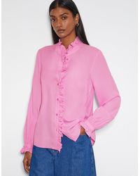 Monsoon - Cecily Ruffle Blouse Pink - Lyst