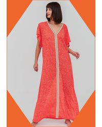 Monsoon - Pitusa Inca Kaftan Maxi Dress Red - Lyst