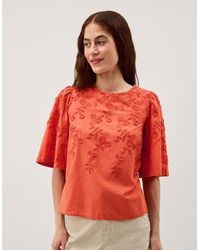 Monsoon - Georgia Floral Embroidered Top - Lyst