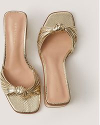 Monsoon - Gwen Knot Metallic Mules Gold - Lyst