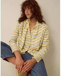 Monsoon - Shola Stripe Cardigan & Scarf Yellow - Lyst