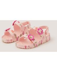 Monsoon - Floral Eva Buckle Sandals Ivory - Lyst