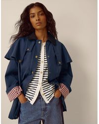 Monsoon - Carly Cape Barn Jacket Blue - Lyst