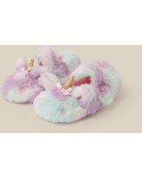 Monsoon - Rainbow Unicorn Faux Fur Slippers Multi - Lyst
