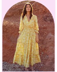 Monsoon - La Galeria Elefante Print Dress Yellow - Lyst