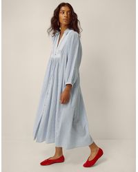 Monsoon - Callie Stripe Midi Shirt Dress Blue - Lyst
