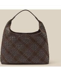 Monsoon - Adele Woven Leather Shoulder Bag - Lyst