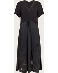 Monsoon - Wren Lacy Jersey Mix Midi Dress Black - Lyst