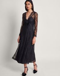 Monsoon - Blakely Lace Corsage Dress Black - Lyst