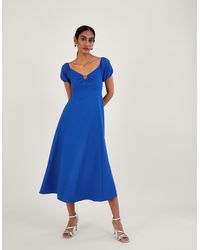 Monsoon - Katie Ring Detail Bardot Dress Blue - Lyst