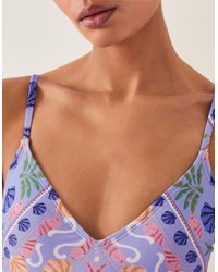 Monsoon - Mabel Shell Print Swimsuit Blue - Lyst