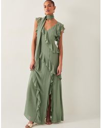 Monsoon - Romy Ruffle Maxi Dress Green - Lyst