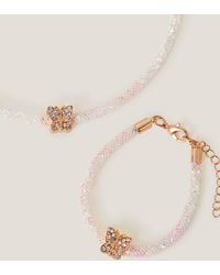 Monsoon - Butterfly Tube Necklace And Bracelet Set - Lyst