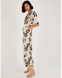 Monsoon - Abstract Floral Print Embroidered Jumpsuit Ivory - Lyst
