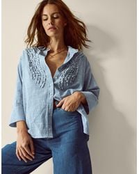 Monsoon - Tanya Ruffle Stripe Shirt - Lyst