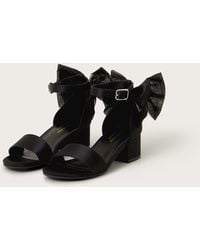 Monsoon - Two-part Bow Heels Black - Lyst