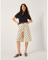 Monsoon - Isabel Polka Dot Longline Shorts Ivory - Lyst