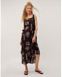 Monsoon - Mafalda Sun Print Lace Midi Dress Black - Lyst