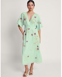 Monsoon - Rosalie Hand-embellished Dress Green - Lyst