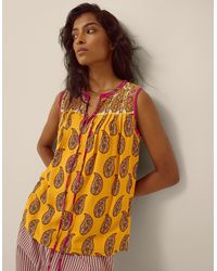 Monsoon - Magdalena Sleeveless Paisley Top Yellow - Lyst