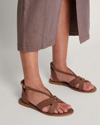 Monsoon - Woven Leather Sandals Tan - Lyst