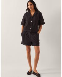 Monsoon - Irina Short Sleeve Lace Shirt Black - Lyst