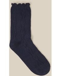 Monsoon - Frill Pointelle Socks Blue - Lyst