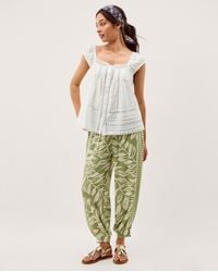 Monsoon - Olivia Lace Trim Top Ivory - Lyst