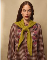 Monsoon - East Issy Knitted Triangle Scarf Green - Lyst
