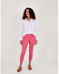 Monsoon - Idabella Crop Skinny Jeans With Sustainable Cotton Pink - Lyst