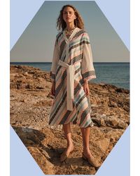 Monsoon - Devotion Twins Alivora Chevron Stripe Midi Dress Multi - Lyst
