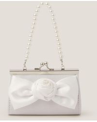 Monsoon - Satin Rose Bow Mini Bag Ivory - Lyst