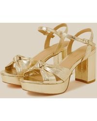 Monsoon - Metallic Twist Platform Heels - Lyst