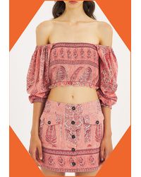 Monsoon - Antik Batik Tajara Paisley Quilted Mini Skirt Orange - Lyst