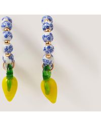 Monsoon - Lemon Charm Bead Hoop Earrings - Lyst