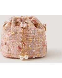 Monsoon - Sequin Tweed Bucket Bag - Lyst