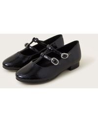 Monsoon - Patent Two-strap Ballerina Flats Black - Lyst