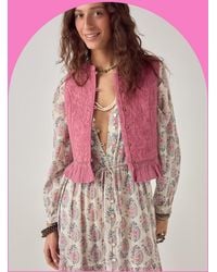 Monsoon - Maison Hotel Mia Floral Quilted Waistcoat Pink - Lyst