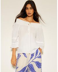 Monsoon - Ava Off-the-shoulder Smock Top White - Lyst