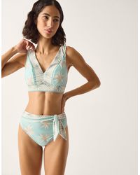 Monsoon - Tashie Sun Print Bikini Top Blue - Lyst