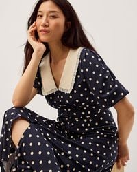 Monsoon - Stella Polka Dot Midi Dress - Lyst