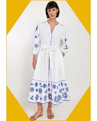 Monsoon - East Embroidered Tie Dress White - Lyst